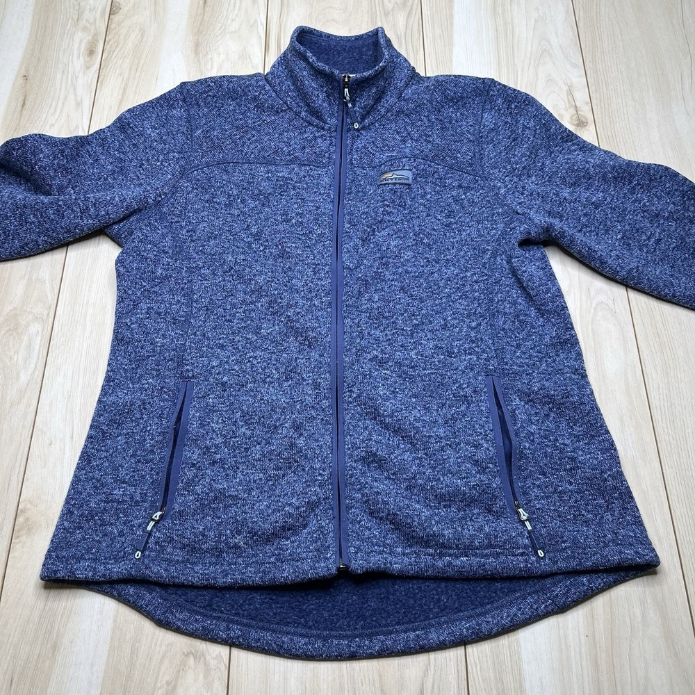 Orvis Full Zip Fleece Jacket Mock Neck Pockets Zippers Blue Mens Size Medium - Picture 4 of 15